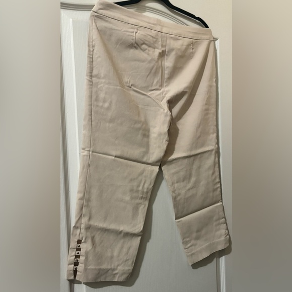 Counterparts Beige Flat Front Cropped Pants with beading on ankles - Picture 3 of 4
